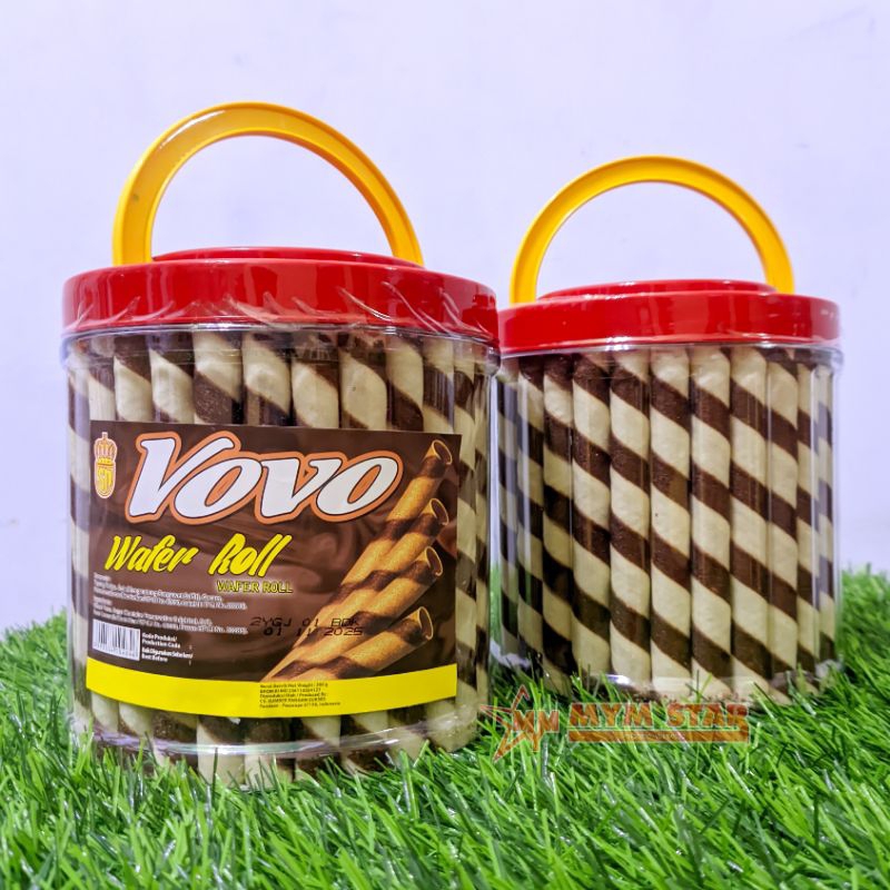 Vovo Wafer Roll Rasa Chocolate Toples 300g