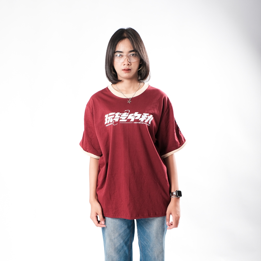 Kickchick Reguler String Ringer V.1 Akaino Maroon | Kaos Lengan Pendek | KCSR002