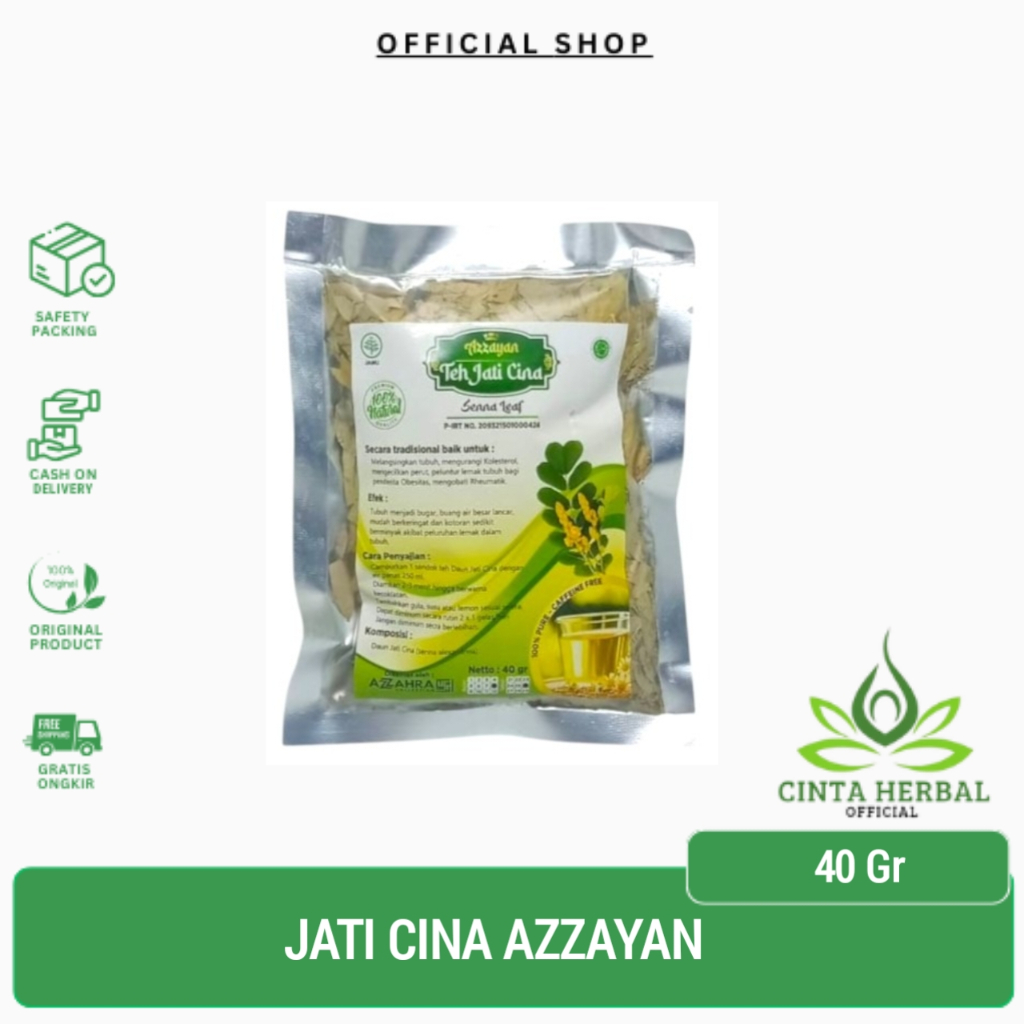 

Azzayan Teh Jati Cina Minuman Herbal Alami Senna Leaf Jati Cina Teh Azzayan 40 gr