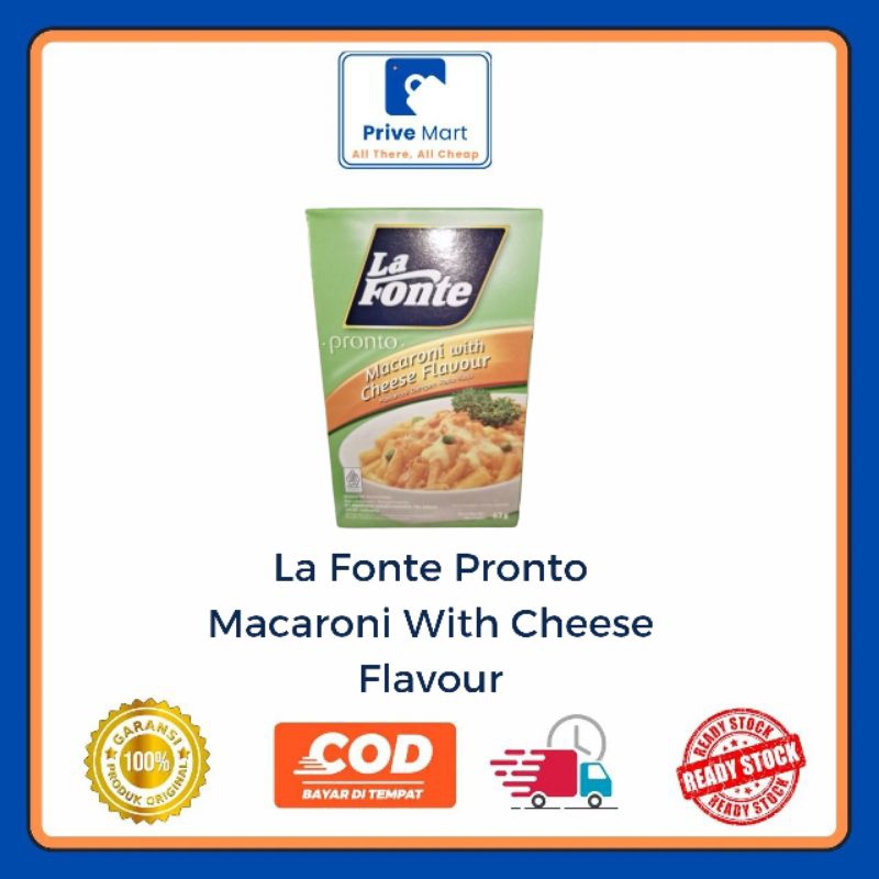 

La Fonte Pronto Macaroni With Cheese Flavour 63g Prive Mart