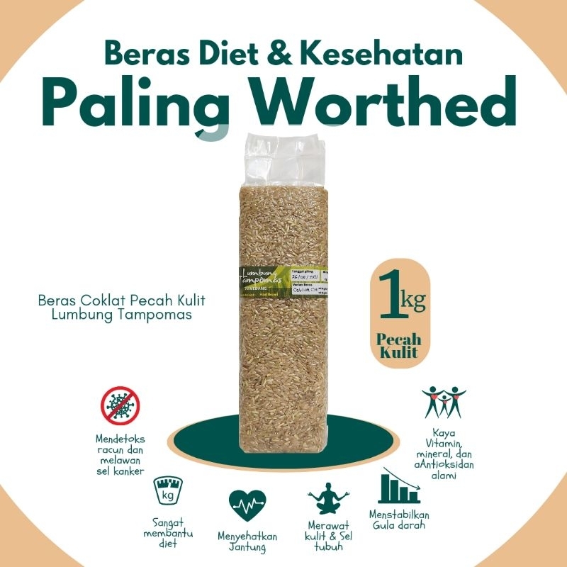 

Beras Coklat Pecah Kulit Lumbung Tampomas 1 Kg