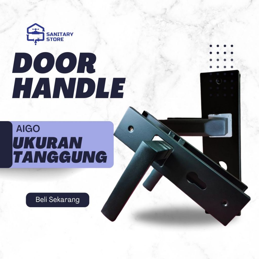 HANDLE PINTU TANGGUNG KOTAK OVAL HITAM / SLOT PINTU HITAM TANGGUNG