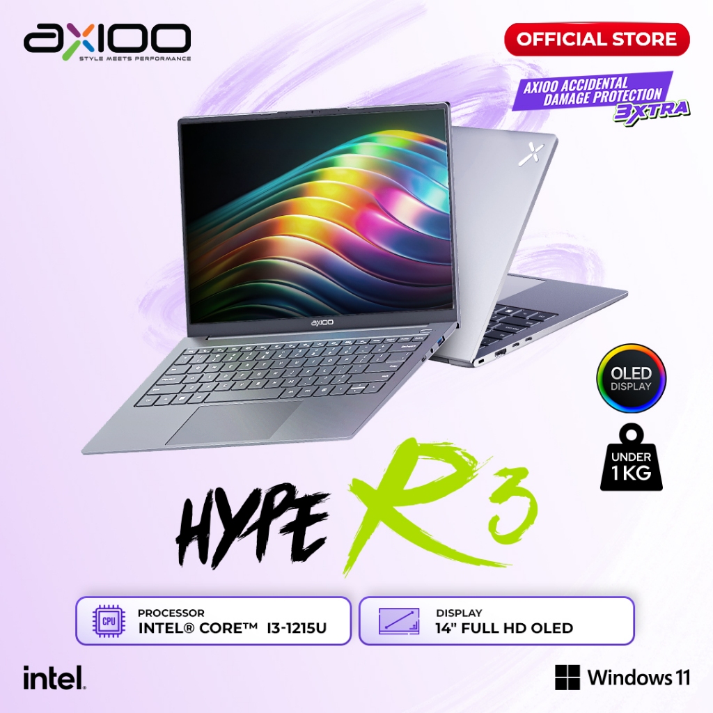 Axioo Laptop Hype R3 OLED Intel i3-1215U/24GB/256GB/FHD+ OLED - Windows 11