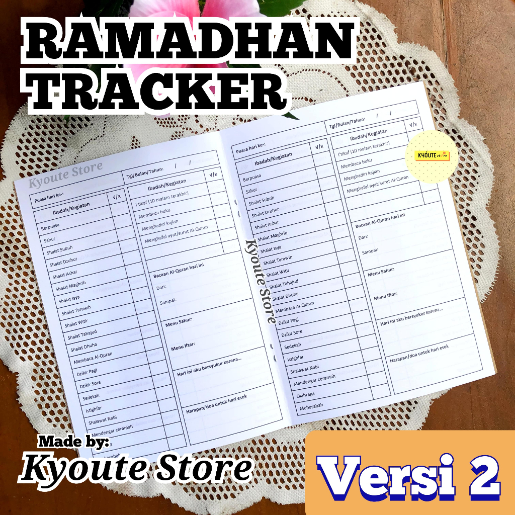 

Buku Ramadhan Tracker Versi 2 A5 Kyoute - Catatan Aktivitas Kegiatan Puasa dan Ibadah Muslim Undated