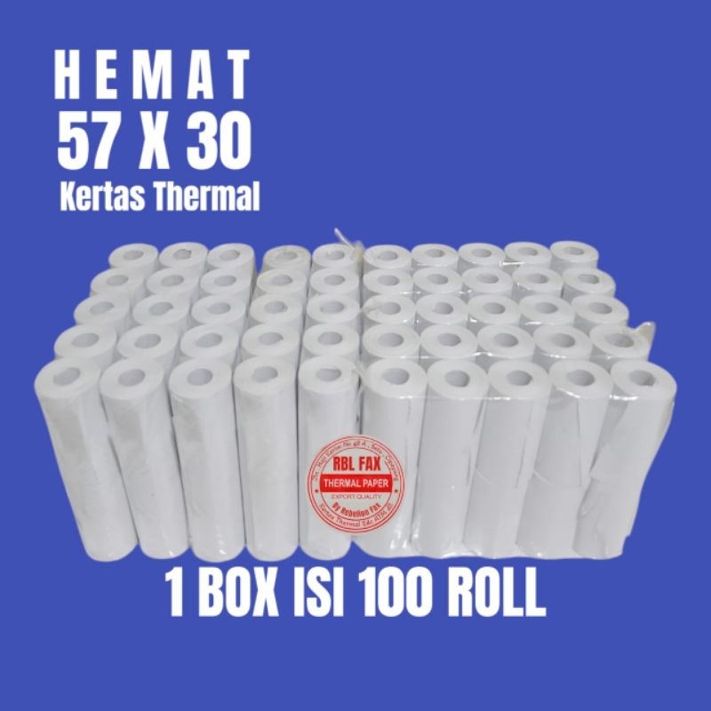 

klm Kertas Thermal Murah 58x30 paket 100roll