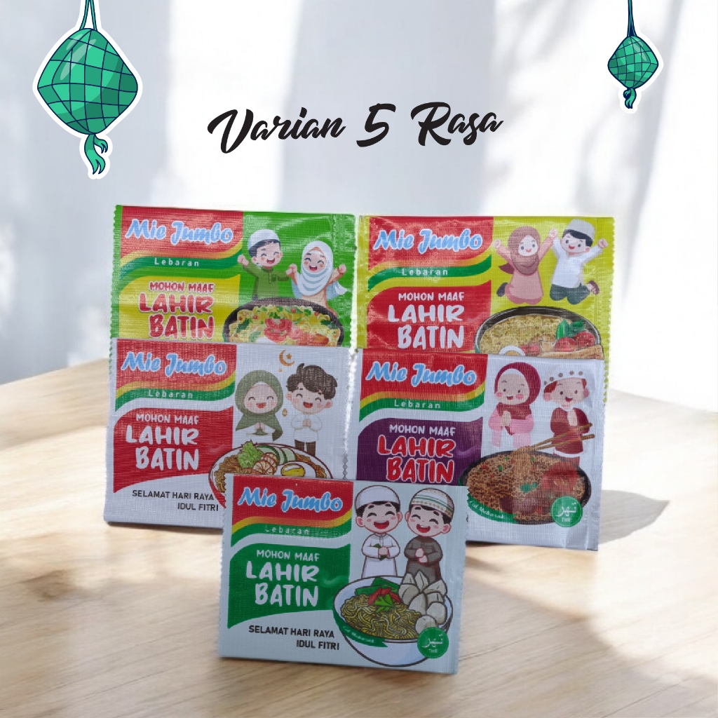 

snack pouch mie jumbo lebaran size 15x20cm dengan penutup ziplock