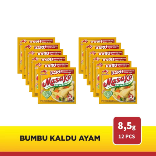 

Masako® Bumbu Kaldu Ayam Penyedap Rasa 8.5g (12 pcs)