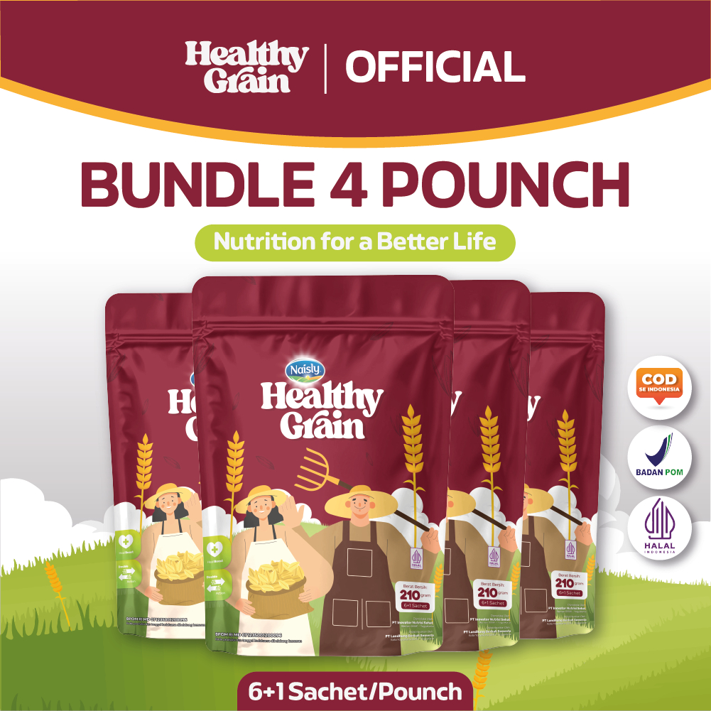 

HealthyGrain Minuman Oat Multigrain Kaya Serat untuk Jantung Sehat & Gula Darah Stabil 4 Pounch