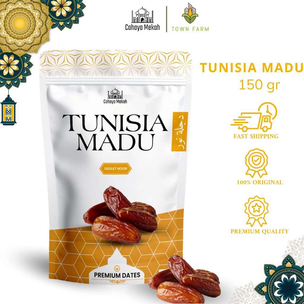 

Cahaya Mekah Kurma Tunisia Pouch 150gr Deglet Noor Honey Premium Original Madu High Quality