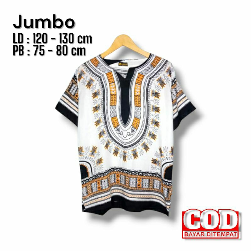 Baju kaos dashiki AH jumbo/ baju kaos santui pria wanita/ baju kaos dashiki Ah jumbo