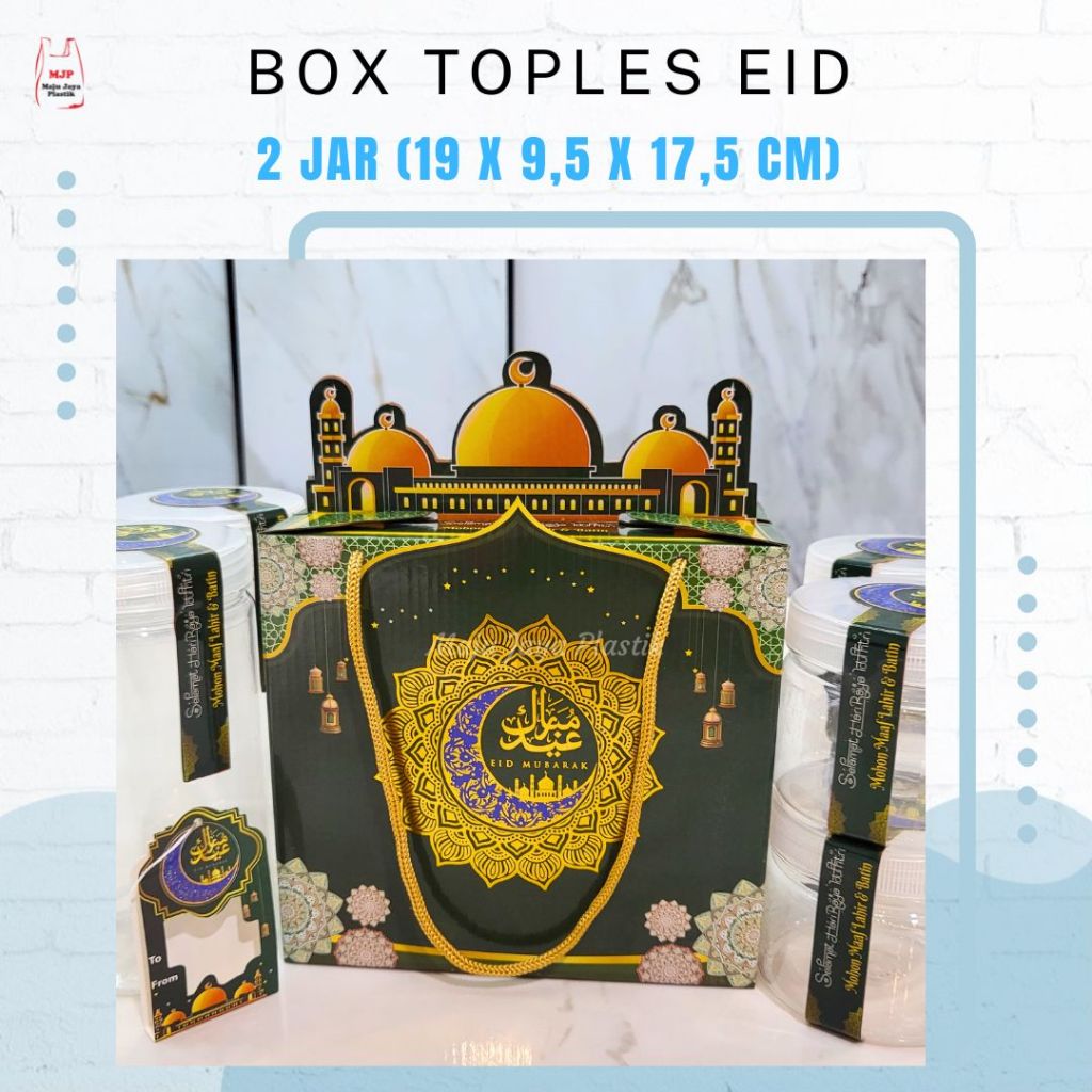 

Box Lebaran Hampers 2 jar Toples Tabung Box Kue Kering Idul Fitri Elegant dus Kue Kering Eid lebaran