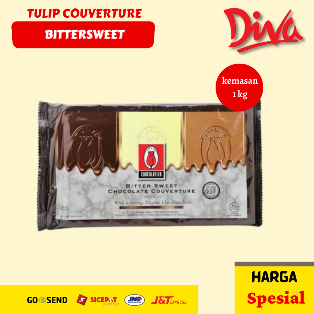 

1kg Tulip Couverture Bittersweet 55% | Tulip Coklat Batang