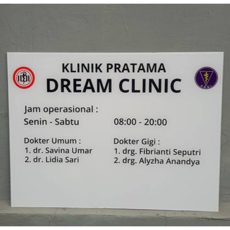 

Papan Nama Klinik