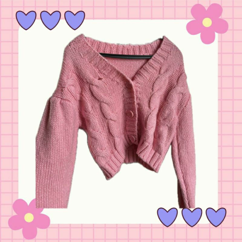 Preloved Cardigan Kepang Crop