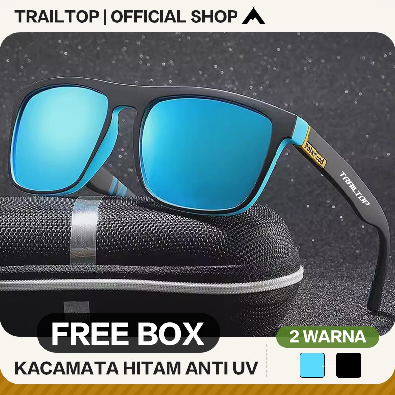 TrailTop Kacamata Hitam Pria Wanita Aviation HD Polarized UV400 Anti Silau Cahaya Matahari