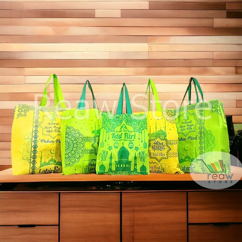 

Per Lusin 12Pcs Goodie Bag Spunbond Kantong Souvenir Idul Fitri Lebaran