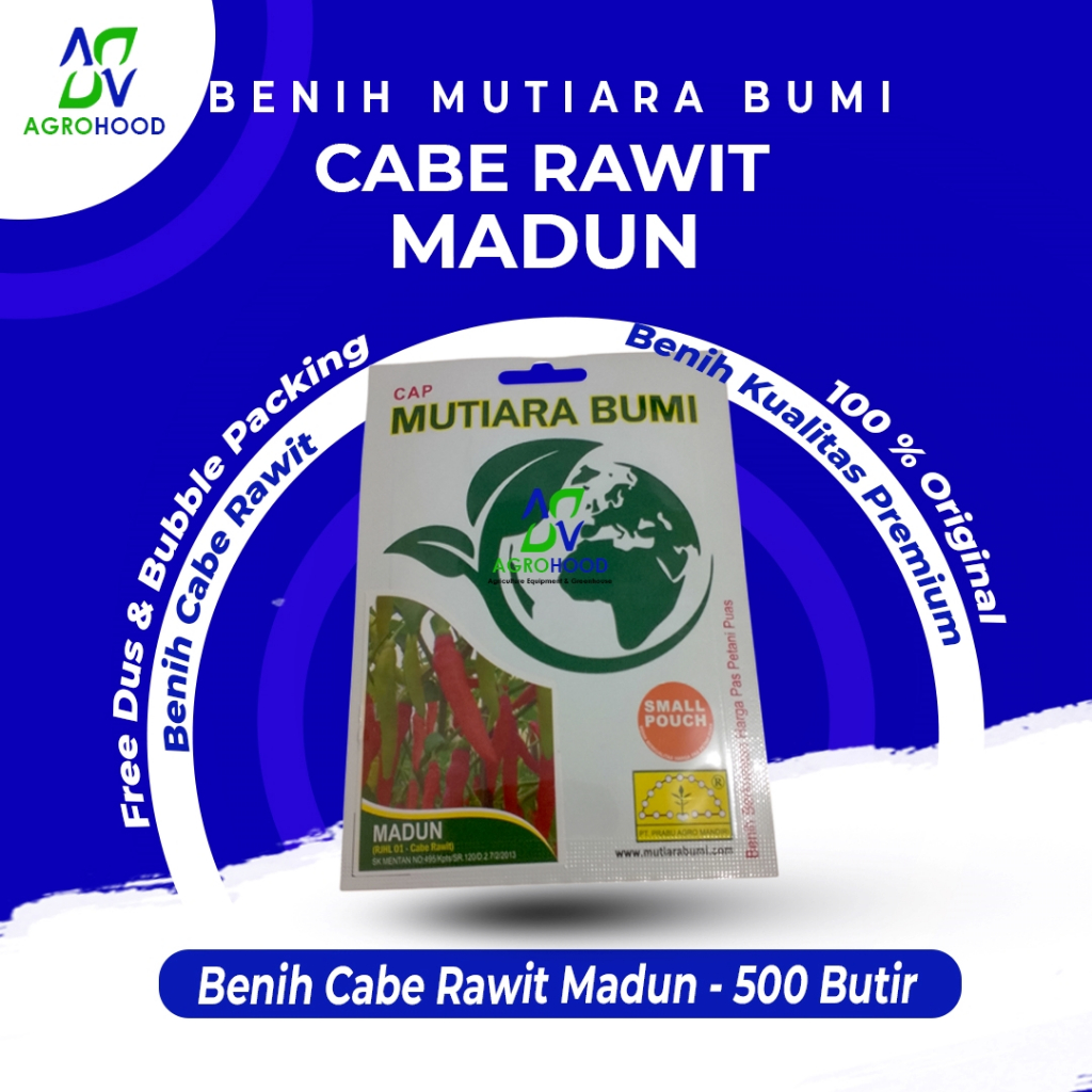 Benih Cabe Rawit Madun Mutiara Bumi Kemasan 500 Butir