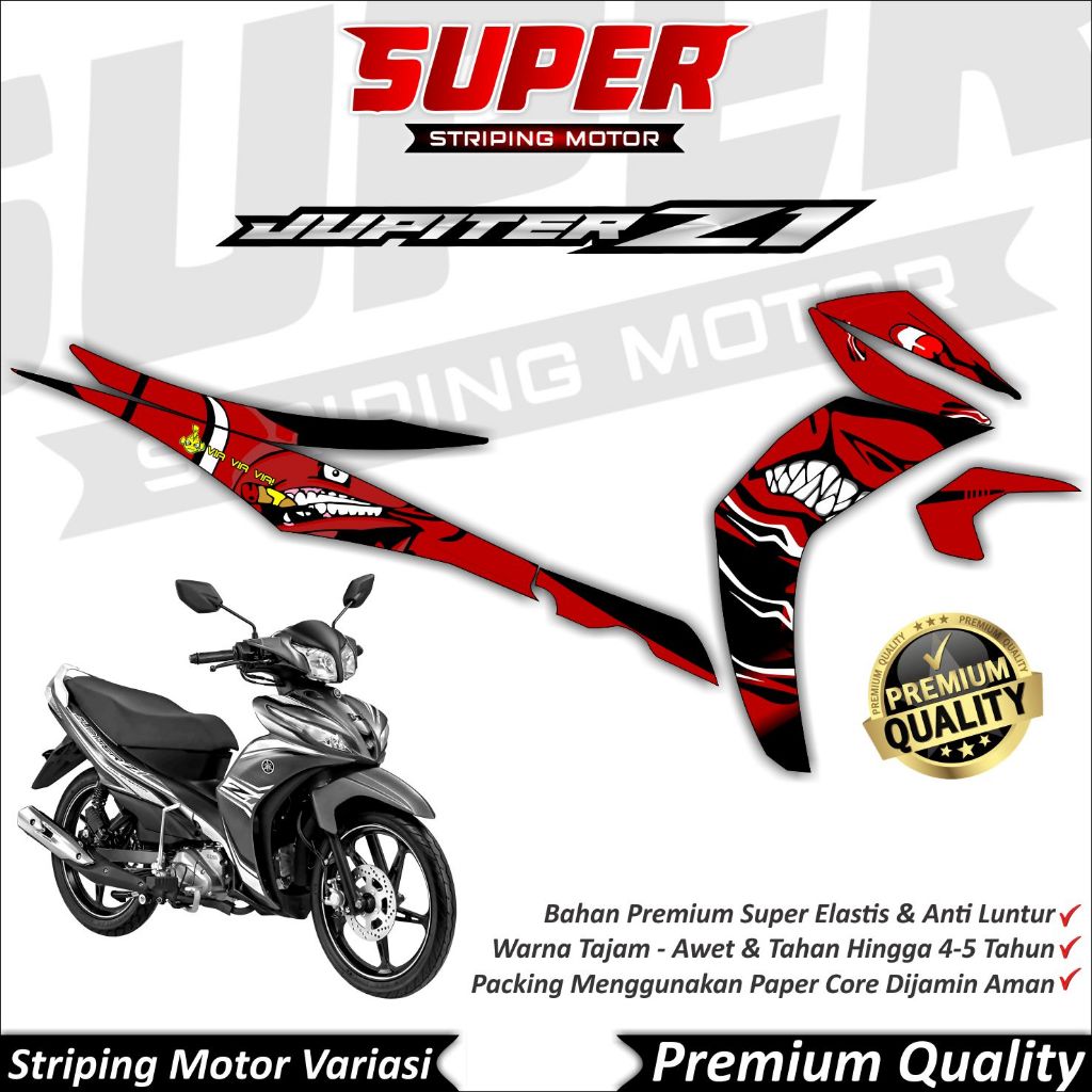 Stiker Jupiter Z1 Anti Luntur keren Striping Jupiter Z1 Striping Yamaha Jupiter Z1 Shark