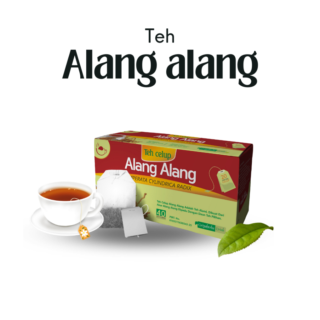 

Teh herbal griyaherba alami alang alang menurunkan panas dalam, demam isi 20 kantong teh Halal