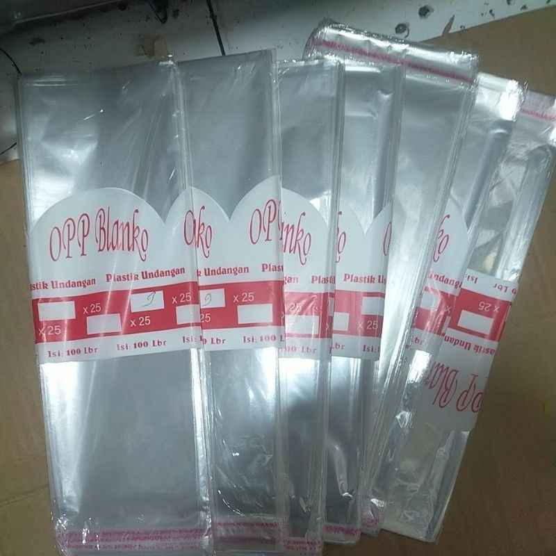 

Plastik Undangan / OPP Blanko ukuran 9 x 15
