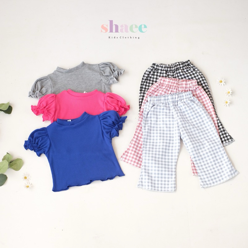 Setelan knit crop top anak perempuan 1-6 tahun