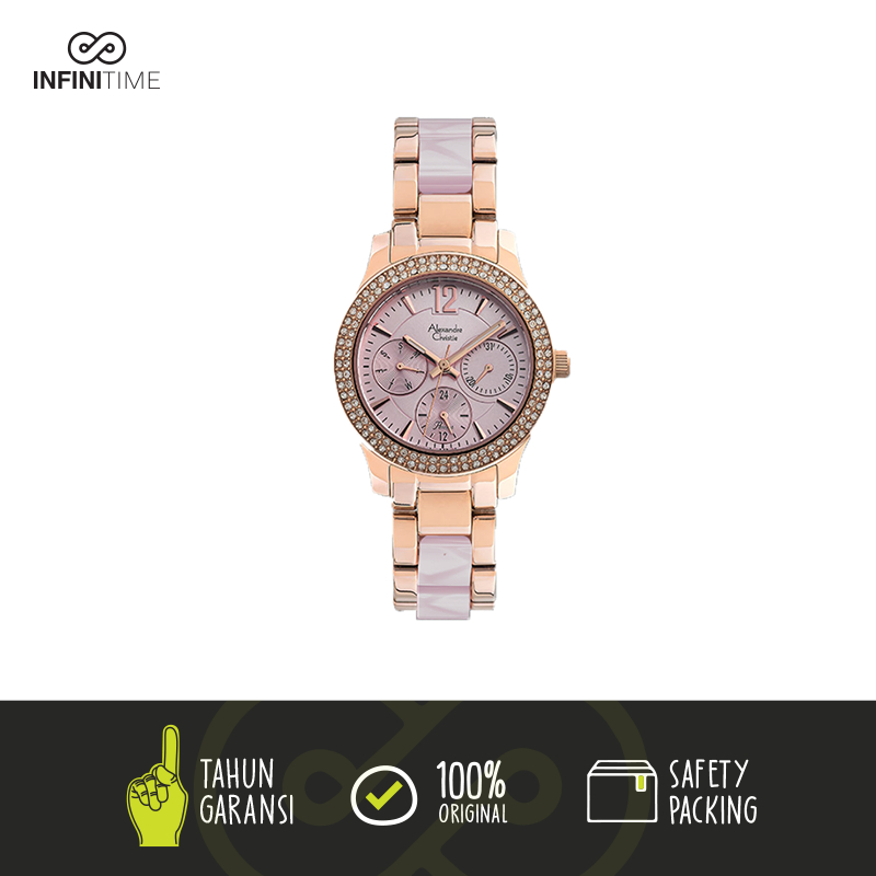 Jam Tangan Alexandre Christie AC 2932 Full Soft Pink Wanita