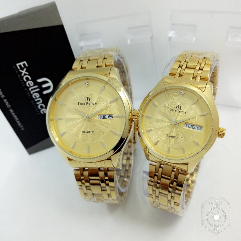 Jam Tangan Wanita dan Pria Excellence 8507 Tangan Hari Aktif Water Resistant Original
