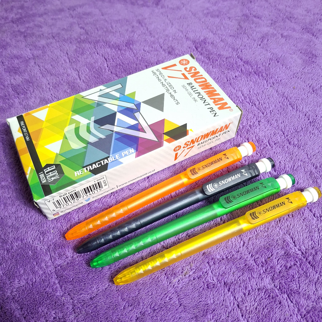 

(1PACK=12PCS)Bolpen / pulpen / Ballpoint Pen Snowman V7 / V-7