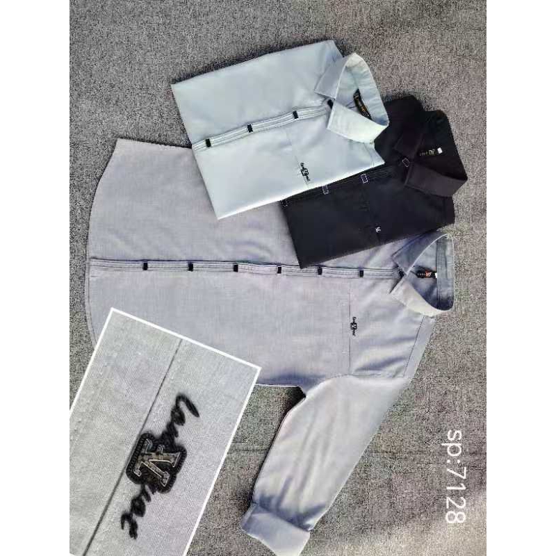 kemeja import bruno art panjang