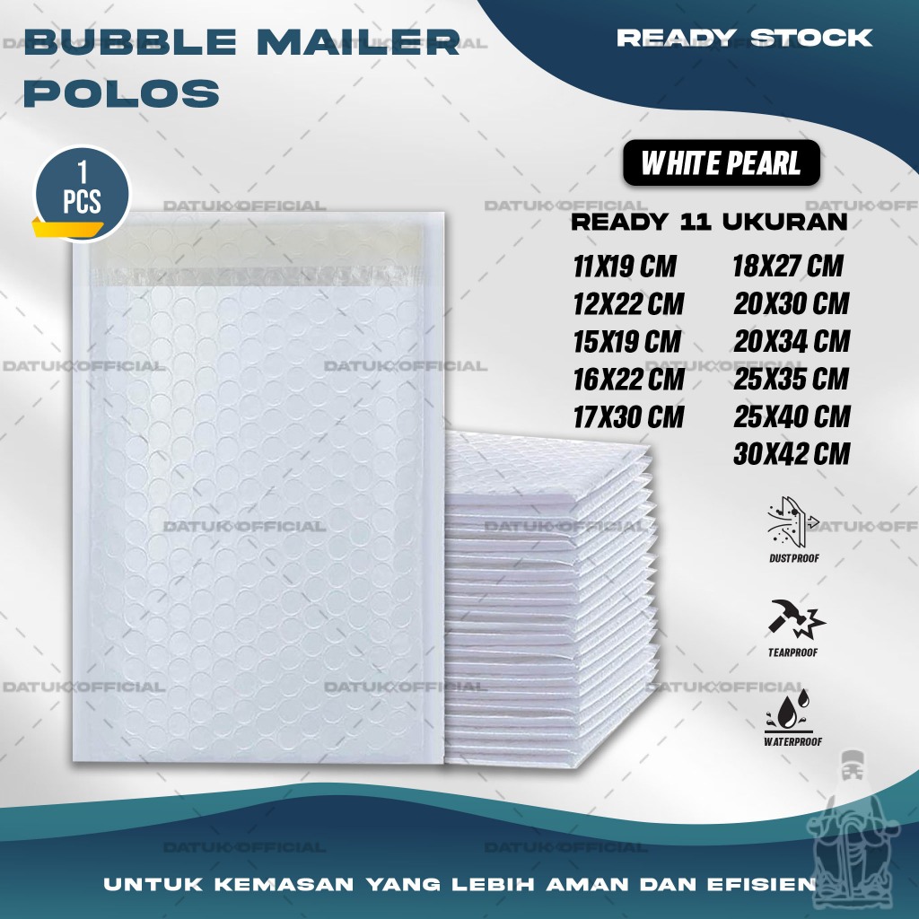 

Plastik Packing BUBBLE MAILER Kantong Polybubble Amplop Bubble Envelope Polymailer Olshop Polos Ukuran 11X19 12X22 15X19 16X22 17X30 18X27 20X30 20X34 25X35 25X40 30X42