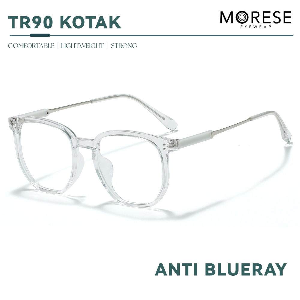 Morese Kacamata TR90 Kotak Anti Blueray Model Simple Bisa Minus Pria Wanita Ringan 1516x