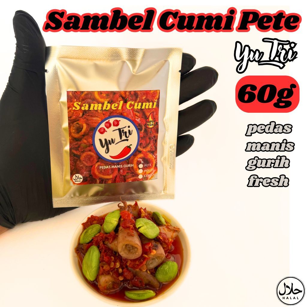 

CUMI PETE BALADO SAMBEL MERAH PETE GURIH PEDAS MANIS FRESH PREMIUM 50G LAUK SACHET HALAL