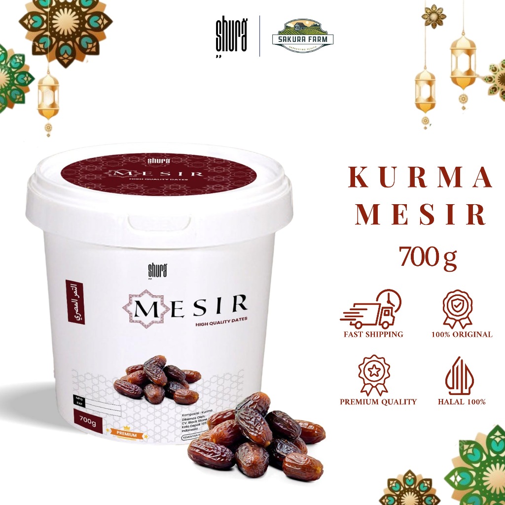 

Shura Kurma Mesir 700gr Premium Original High Quality Manis Jumbo Kurma Arab Oleh Oleh Haji Umroh