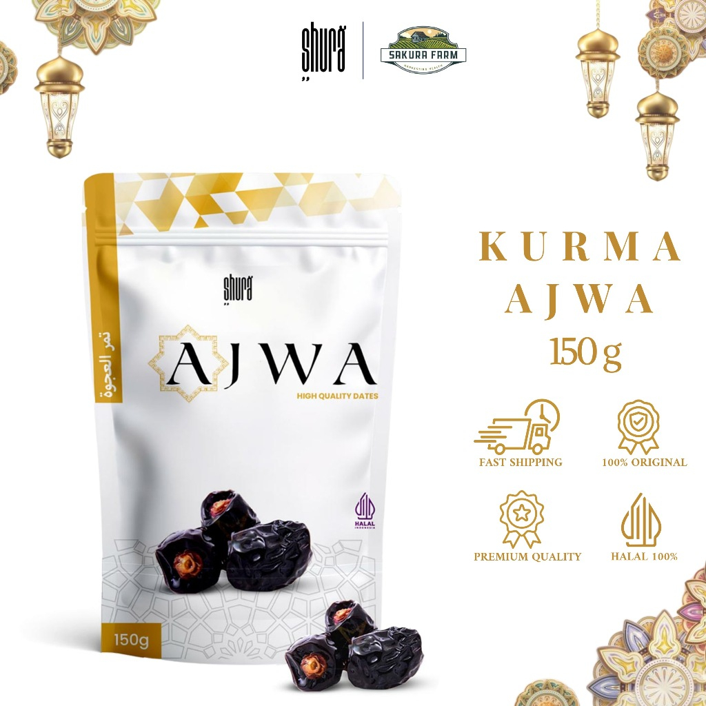 

Shura Kurma Ajwa Pouch 150gr Premium Original High Quality Kurma Nabi Premium