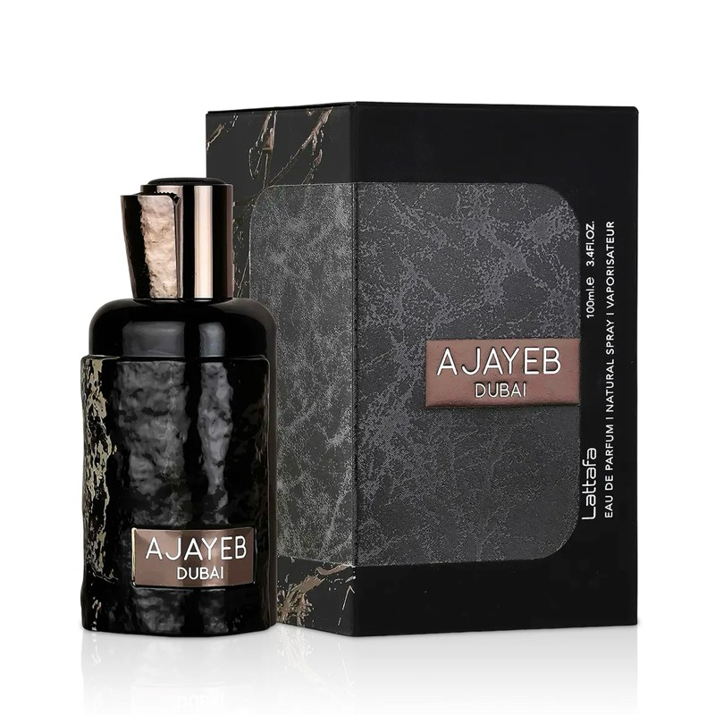 Parfum Ajayeb Dubai Black by Lattafa Perfumes Dubai Original - Segar Manis Kopi Bunga - Sevaya Parfu