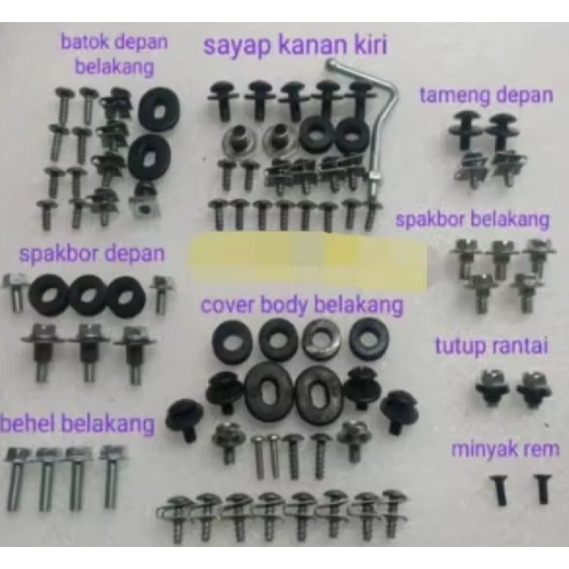 baut body full set yamaha jupiter z 110cc/baut full body yamaha jupiter z lama baut body full set ya