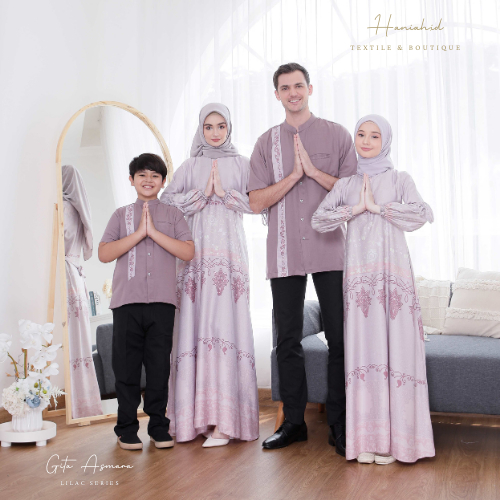 Sarimbit Keluarga 2026 Lebaran Premium | PREORDER Set Family Lebaran 2026 |Gita Asmara Lilac Color|