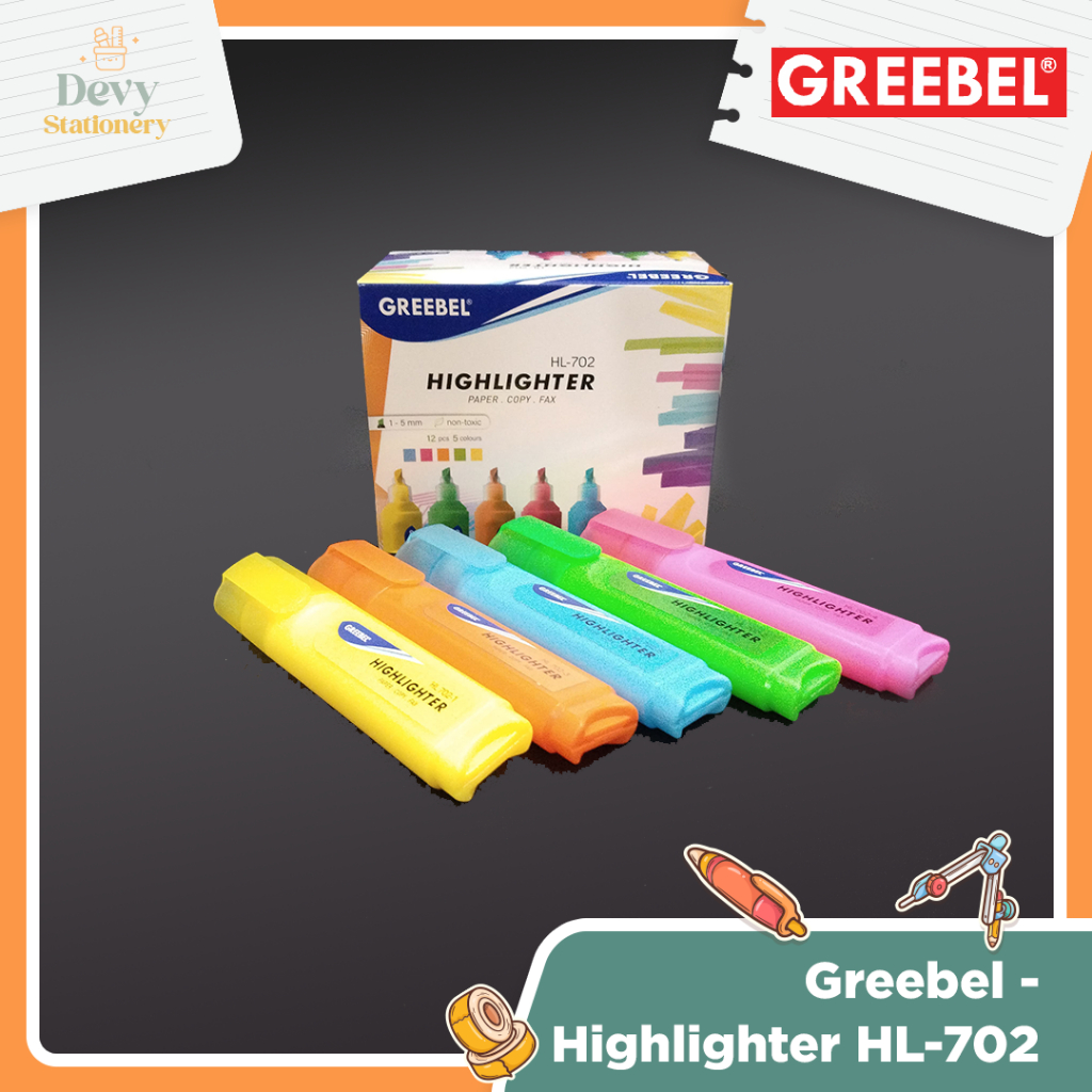 

GREEBEL Highlighter 12 pcs 5 warna