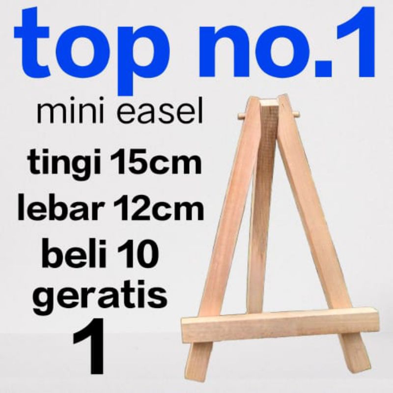 Mini Easel Kayu Tripod kayu