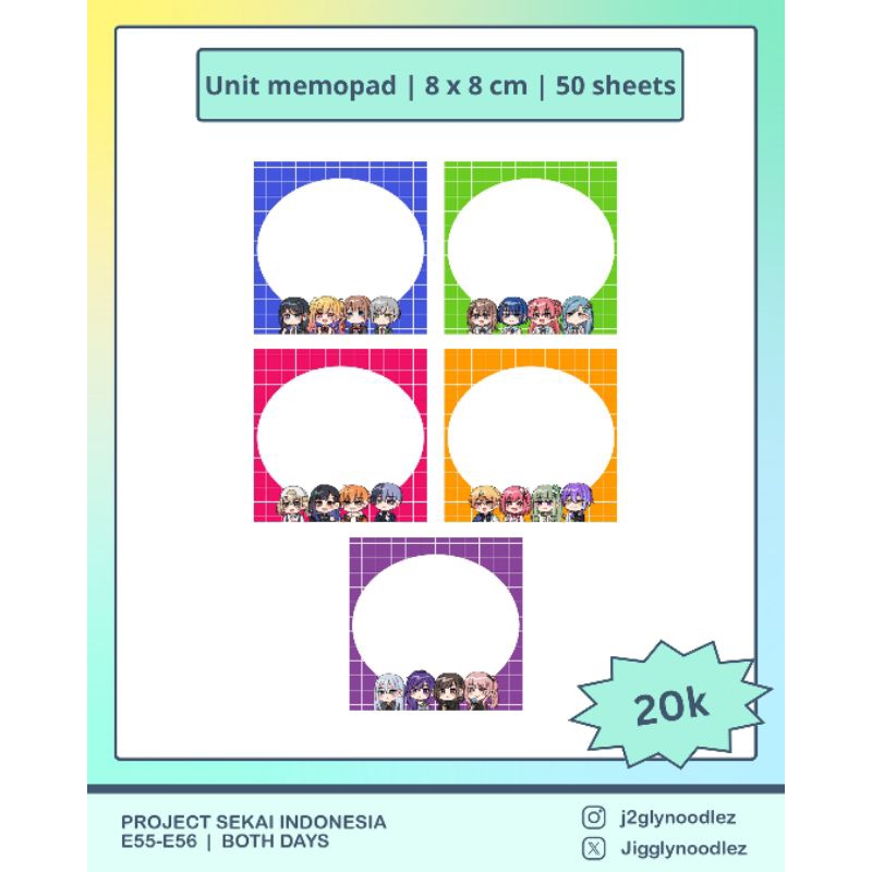 

[CF19 CLEARANCE SELL] Project Sekai unit memopad