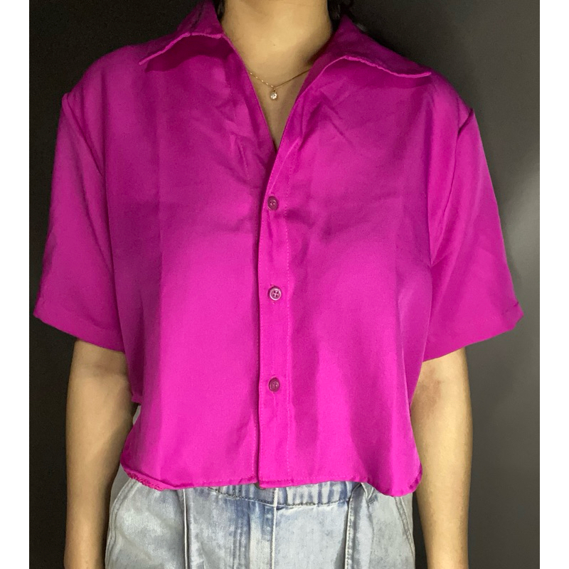 T-Shirt Fuschia kemeja wanita