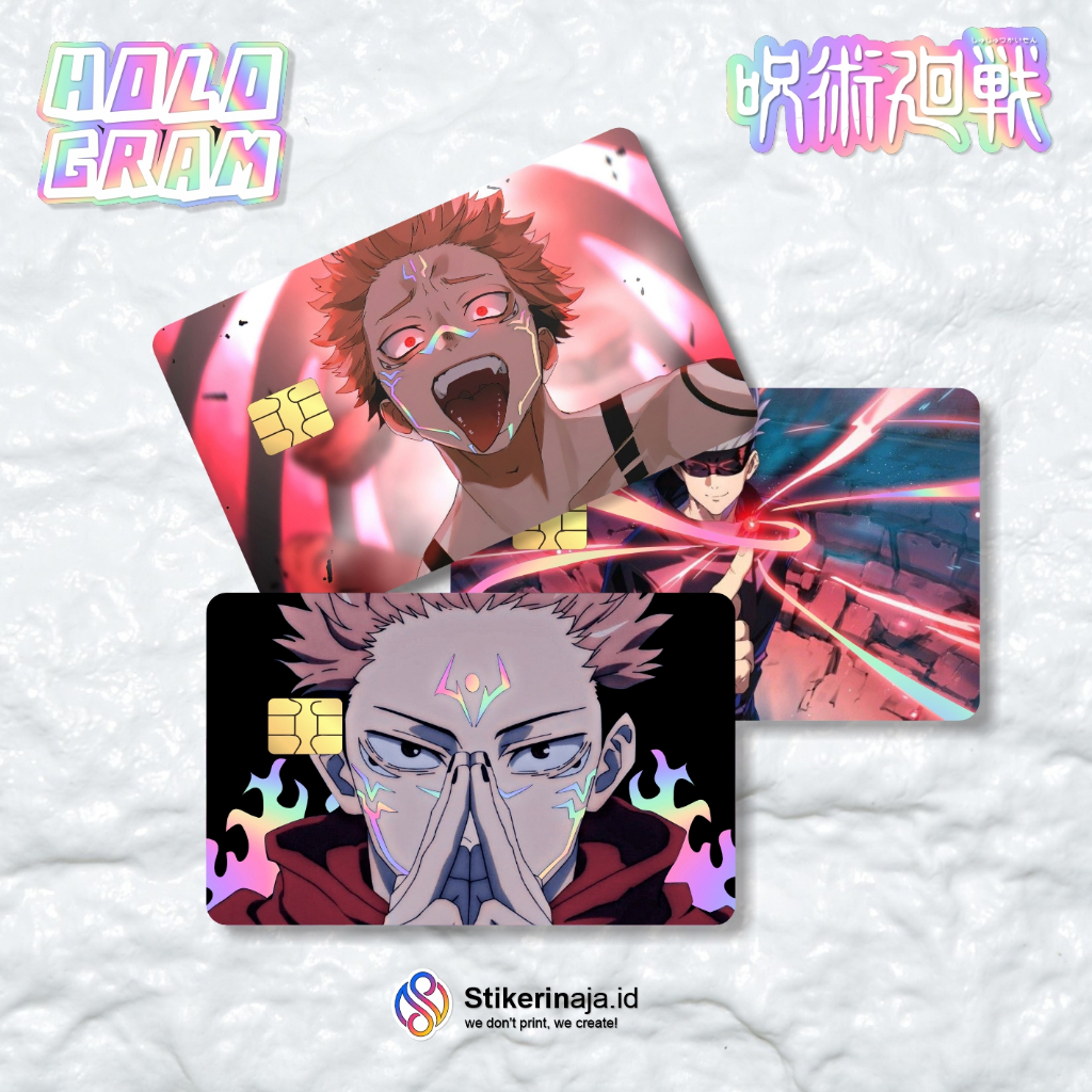 

Sticker Skin Card HOLOGRAM Jujutsu Kaisen - Vinyl ATM Debit Credit Emoney Flazz Stiker V1