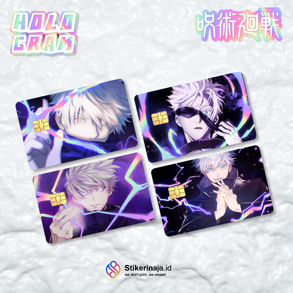 

Sticker Skin Card HOLOGRAM Jujutsu Kaisen - Vinyl ATM Debit Credit Emoney Flazz Stiker V2