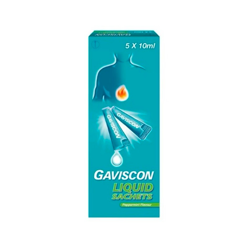 Gaviscon Liquid Sachets “Peppermint / Double Action” 5x10ml (Original Import Malaysia)