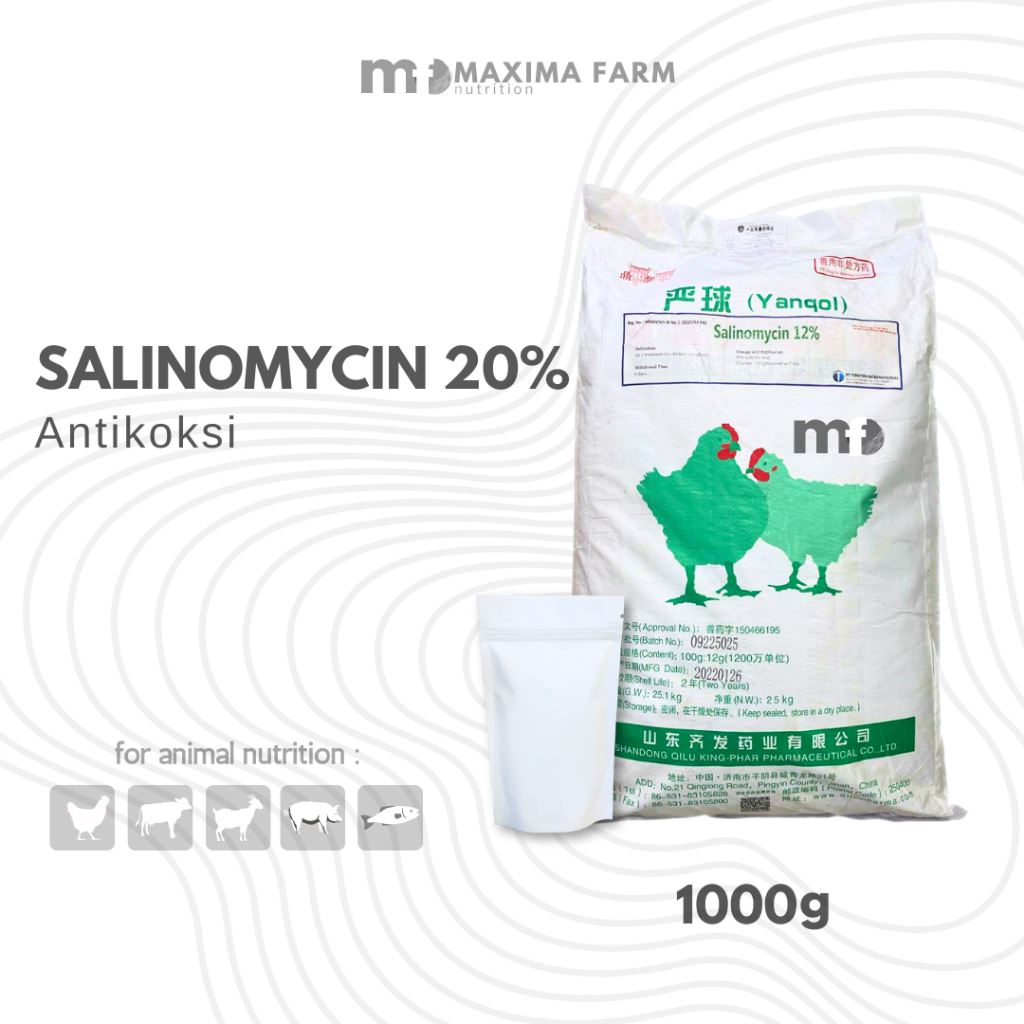 SALINOMYCIN 12% Obat Koksidiosis - Premix Ayam Anti Koksidiosis Unggas Ayam Bebek