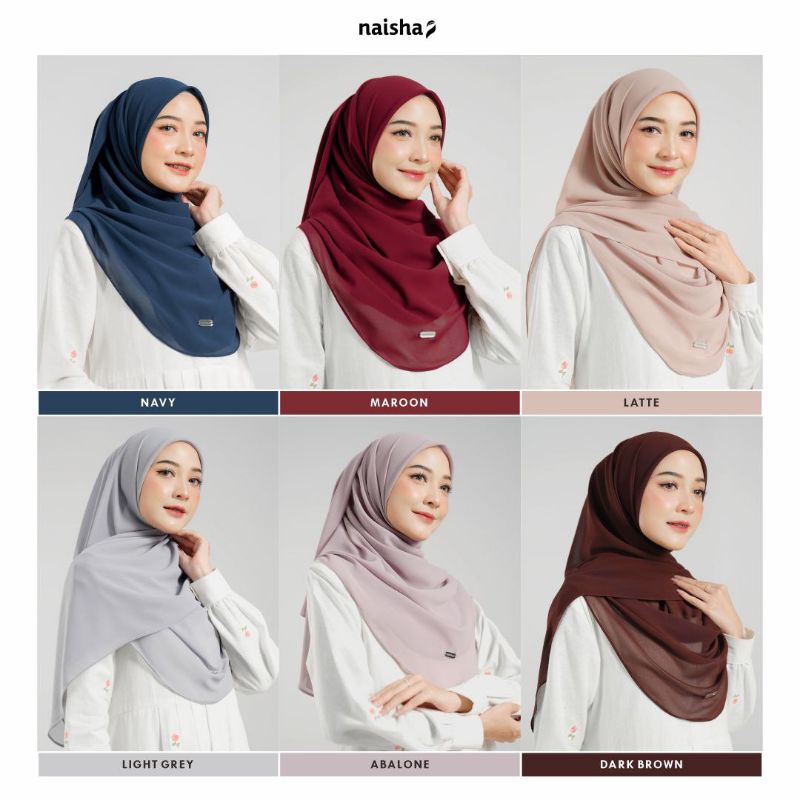 Naisha - Alesha Malay jilbab Ceruty segi empat Curve Syari Khimar Oval