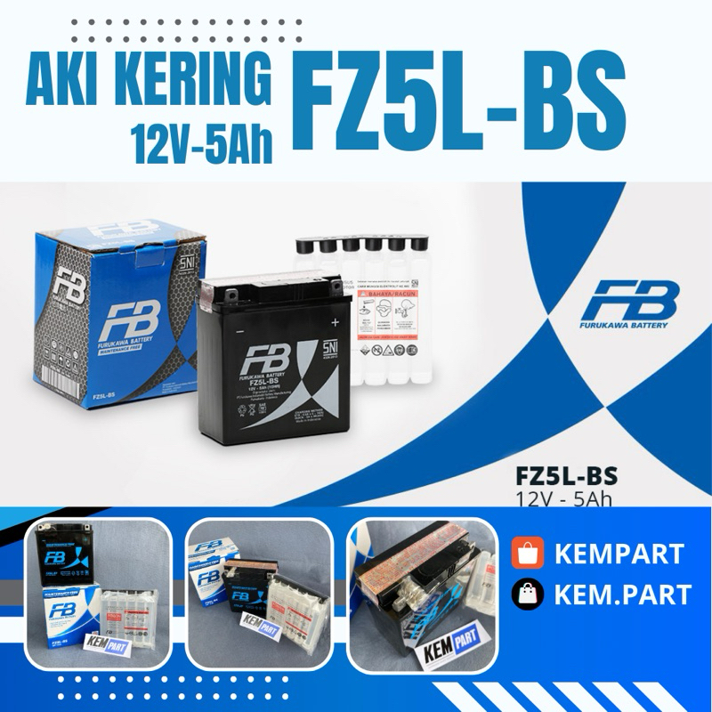 Aki accu kering FB Furukawa battery FZ5L-BS 12V-5Ah Jupiter z Vega Astrea prima Supra fit Supra x Rx