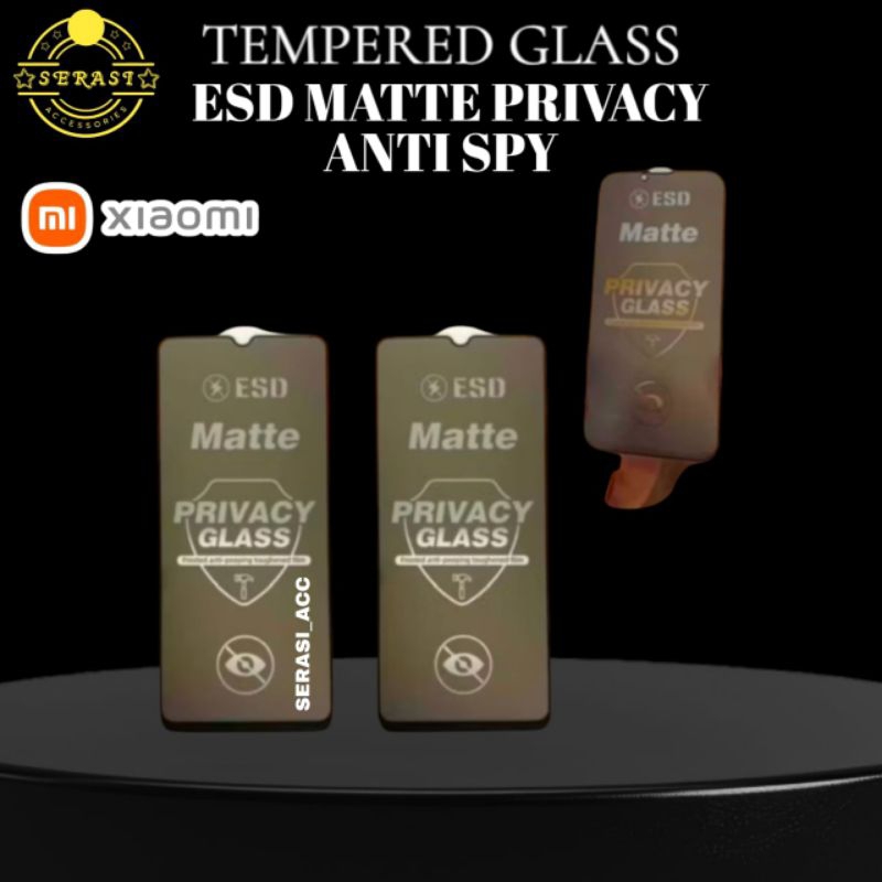 Tempered Glass Esd Matte Privacy Anti Spy Xiaomi Redmi Note 8 9 10 10s 10t Pro 4G 5G Anti Gores Akse