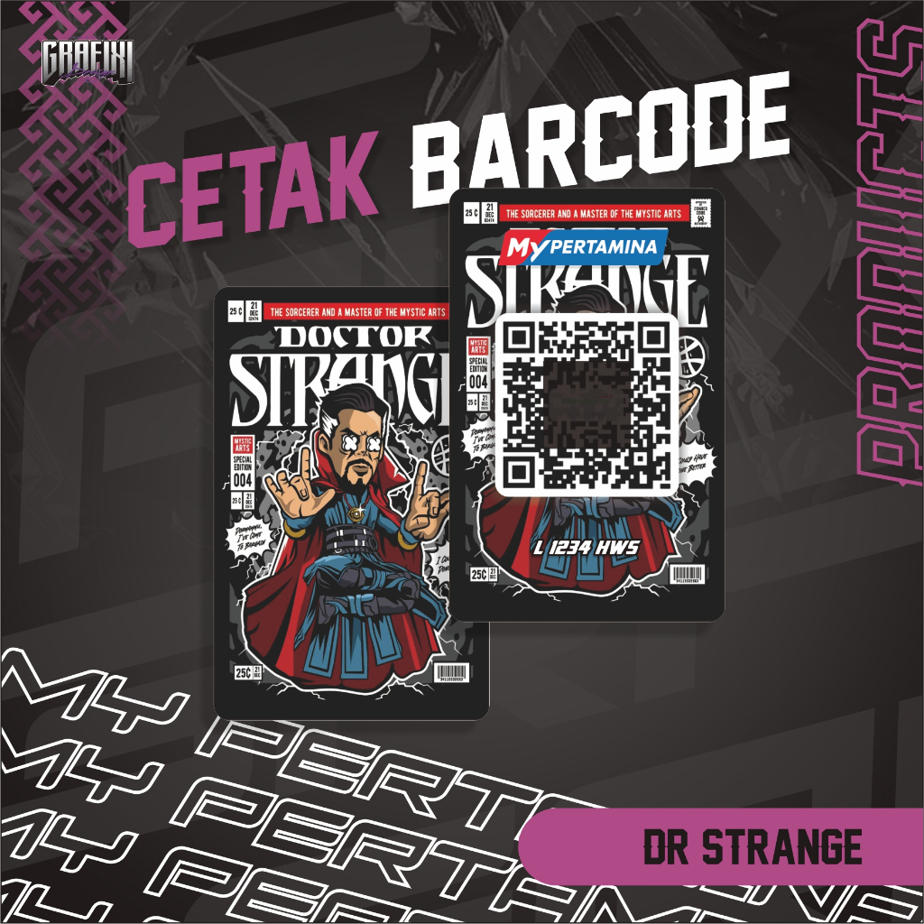 

CETAK BARCODE MY PERTAMINA KARTU PVC TEMA DR. STRANGE CUSTOM 2 SISI