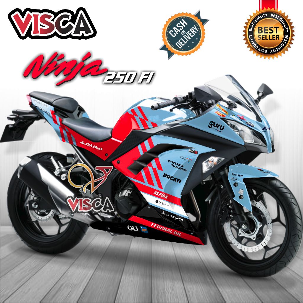 Decal Ninja 250 Fi Full Body Stiker Ninja 250 Fi Full Body Striping Ninja 250 Fi Full Body GRESINI